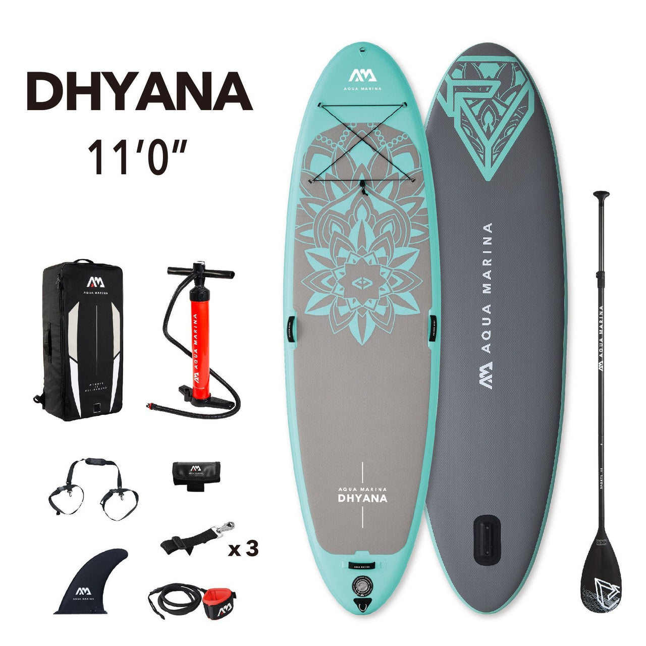 Aqua Marina 11’0″ Dhyana 2021 Fitness Inflatable Paddle Board SUP - Good Wave Canada