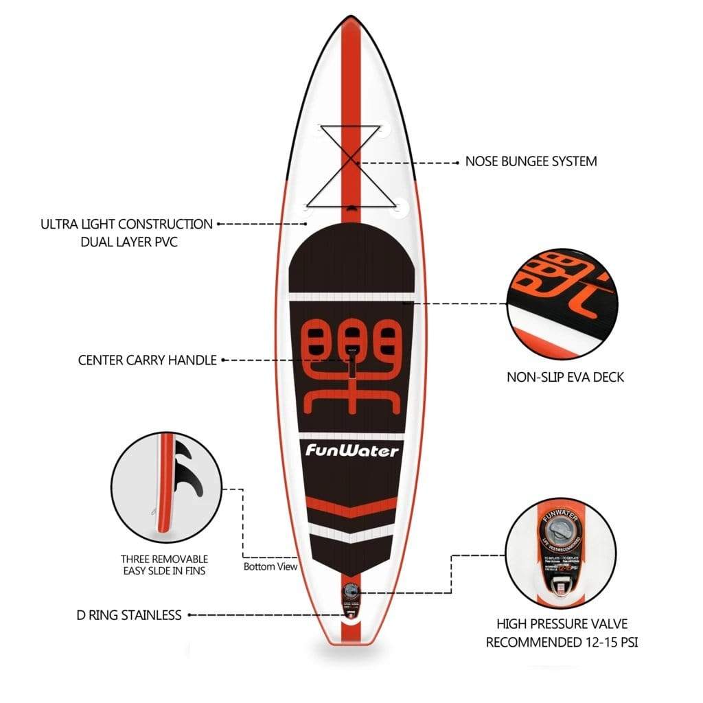 Cruise 11' Inflatable Paddle Board SUP sup Funwater